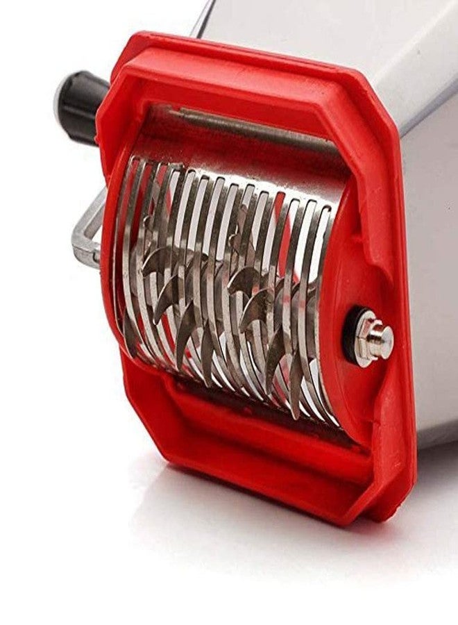 All In One Easy to use Stainless Steel with ABS Manual Chopper Cutter Onion Chilly Dry Fruit & Vegetable Cutter Chopper -(Red) - Image 5